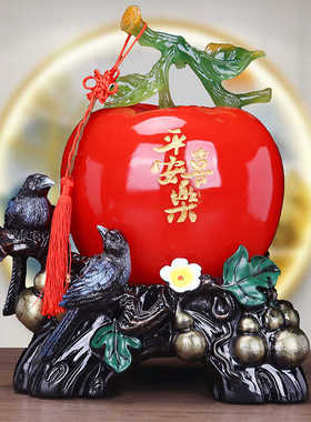 福禄平安苹果酒柜摆件招财中式