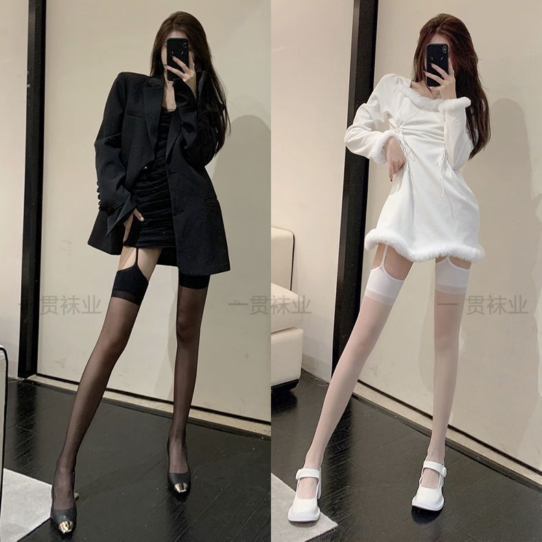 夏季蕾丝超薄吊带显瘦连裤袜