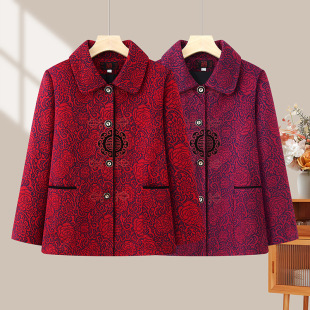 春秋新款 外套60妈妈冬装 70岁80太太老人衣服 奶奶秋装 中老年人女装