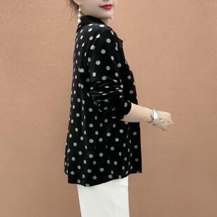 高档加肥加大中老年长袖 洋气衬衫 小衫 翻领妈妈装 上衣 大码 2026新款