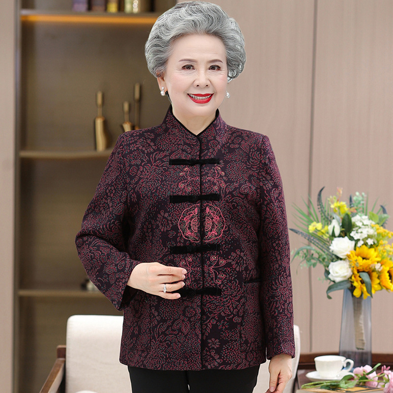 老年人春秋外套女奶奶春装上衣妈妈装春季唐装老人老太太衣服