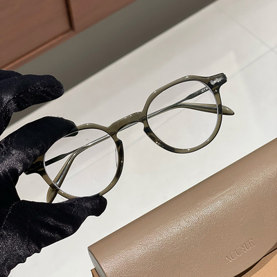 韩国设计师品牌ACCRUE Horner复古皇冠文艺女高度近视板材眼镜框