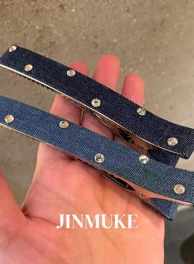 JINMUKE韩国进口发饰头饰气质百搭优雅牛仔布发夹横夹懒人夹