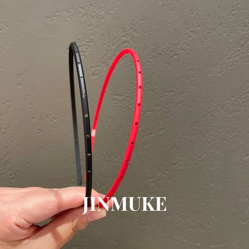 JINMUKE韩国进口发饰头饰简约百搭气质彩色纯色带钻发箍头箍发卡