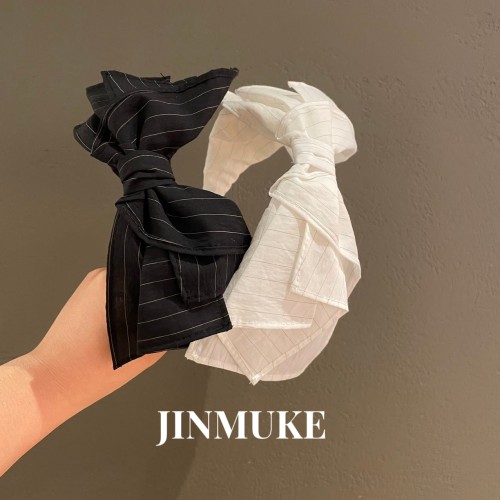JINMUKE韩国进口发饰头饰新条纹蝴蝶结气质甜美多层发箍头箍发卡
