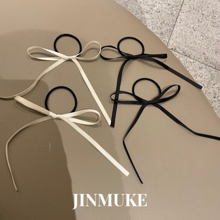 JINMUKE饰品韩国进口发饰绑带丝带博主同款蝴蝶结细发圈发绳头绳