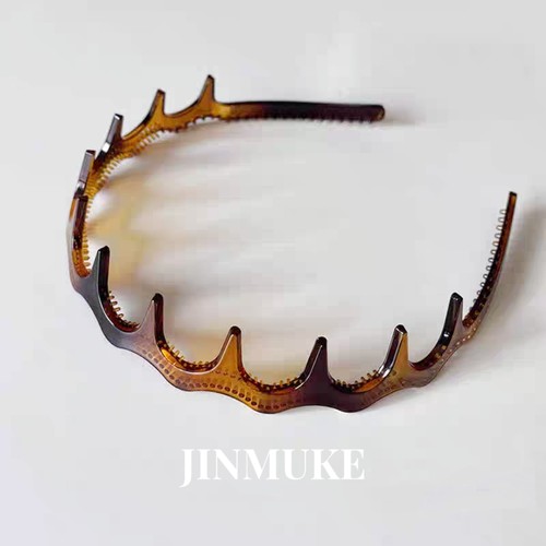 韩国进口BY明星大波浪齿梳高颅顶洗脸外出碎发正反两用头发箍