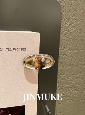 JINMUKE韩国进口小众设计可爱猫咪亚克力耳机发夹边夹刘海夹侧夹