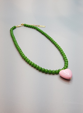 串珠爱心项链可爱新款