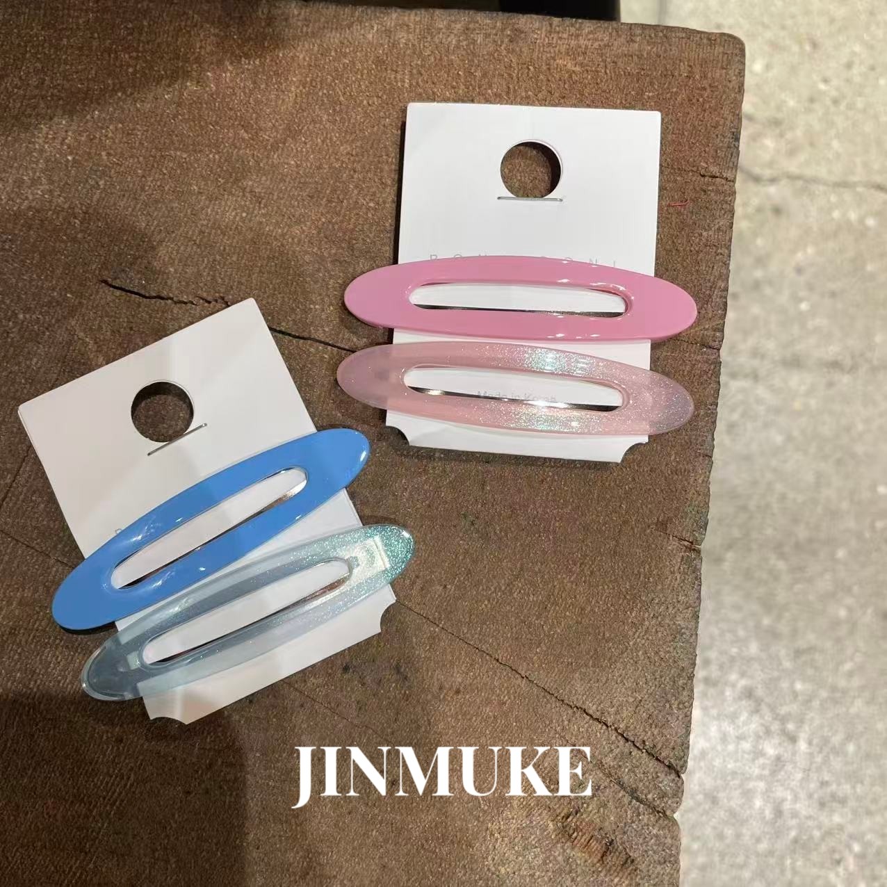 JINMUKE韩国进口发饰品气质简约百搭纯色气质甜美发夹边夹侧夹新
