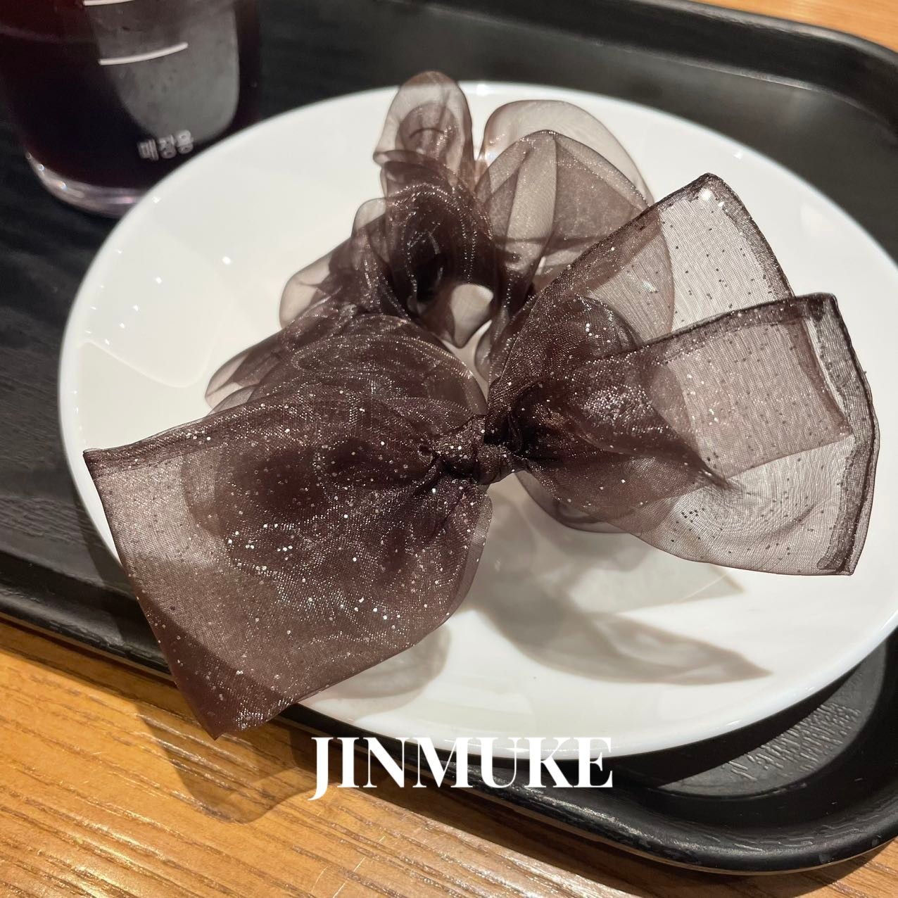 JINMUKE韩国进口发饰头饰绢纱蝴蝶结气质甜美发圈肠圈发绳