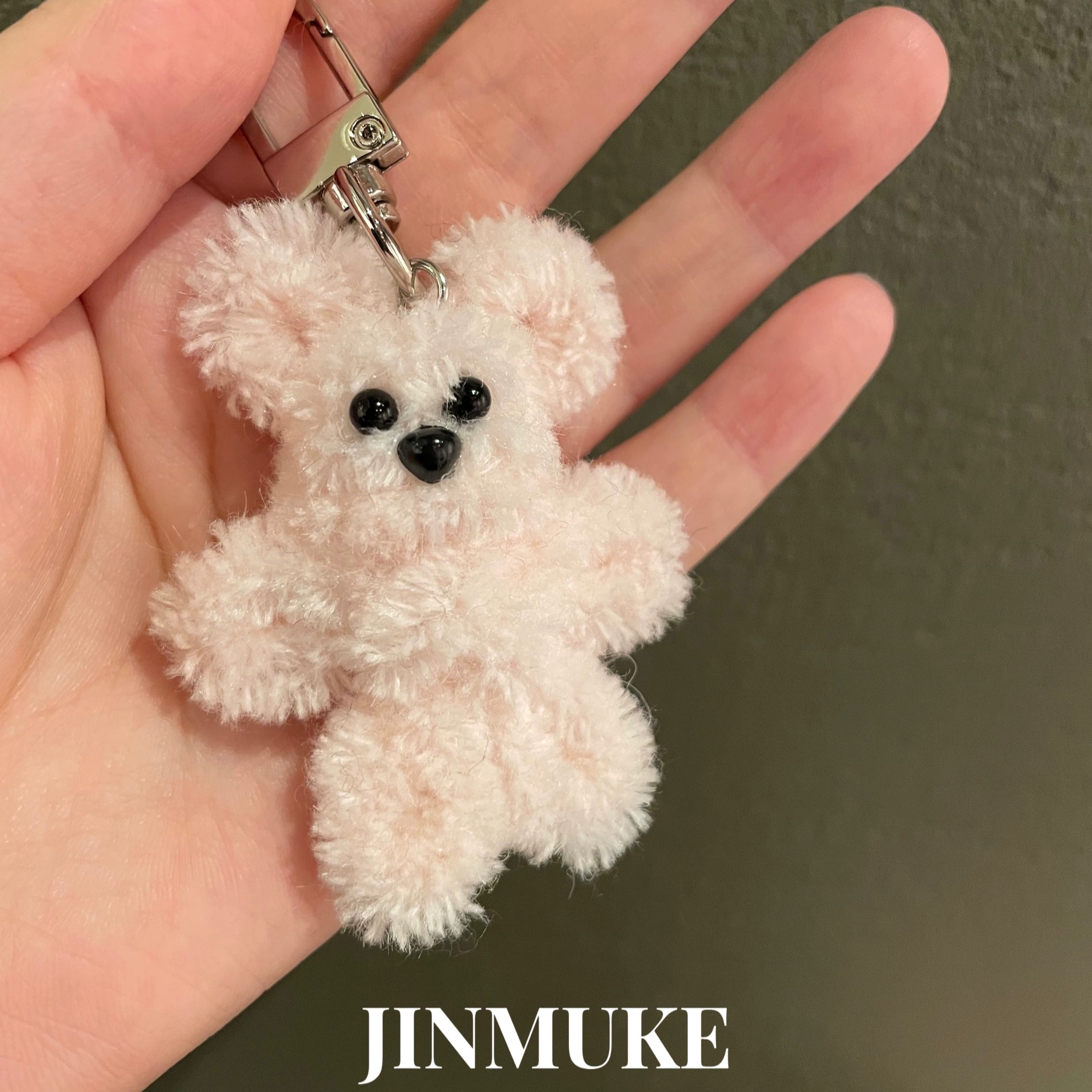JINMUKE韩国进口配饰可爱小熊毛绒秋冬包挂件新品钥匙扣