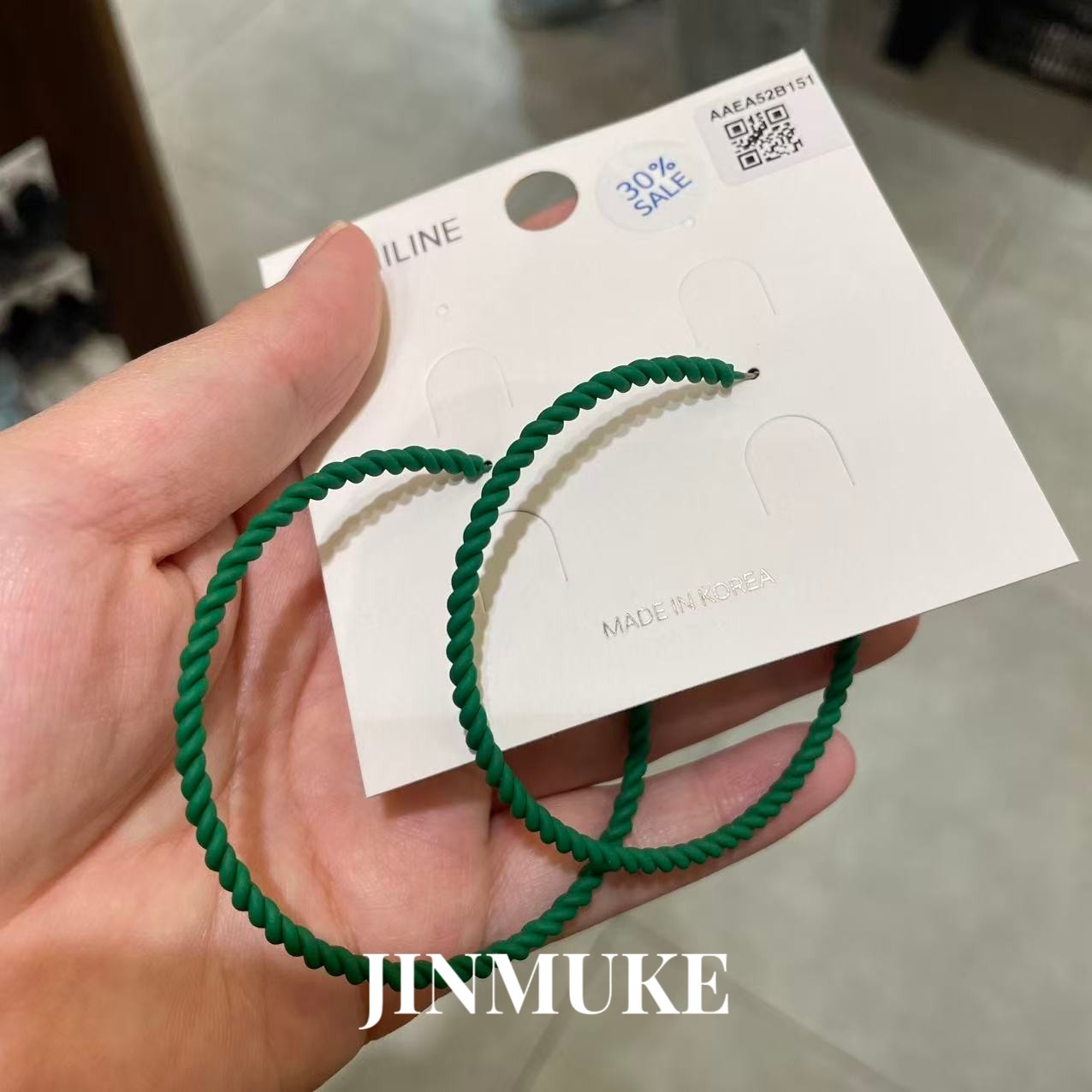 JINMUKE韩国进口耳饰新款气质大圆圈麻花彩色纯色耳环耳圈耳钉