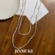 JINMUKE韩国饰品进口首饰珍珠串珠优雅气质项链长款 毛衣链项链