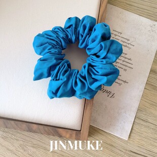 JINMUKE韩国饰品进口发饰头饰特别 蓝色文艺范布艺发圈肠圈新品