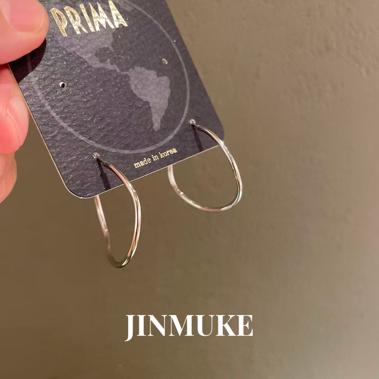 JINMUKE韩国进口耳饰气质百搭简约扭曲纯色素圈新耳圈耳环耳钉