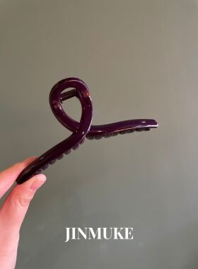 JINMUKE韩国进口发饰定制款配色时尚百搭紫色简约抓夹发抓