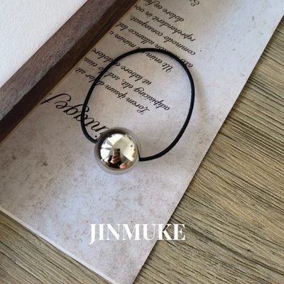 JINMUKE饰品韩国进口发饰银色小圆球细细发绳发圈小众气质头绳