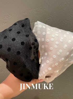 JINMUKE韩国进口发饰波点网纱发箍女奢华感气质百搭宽头箍发卡新