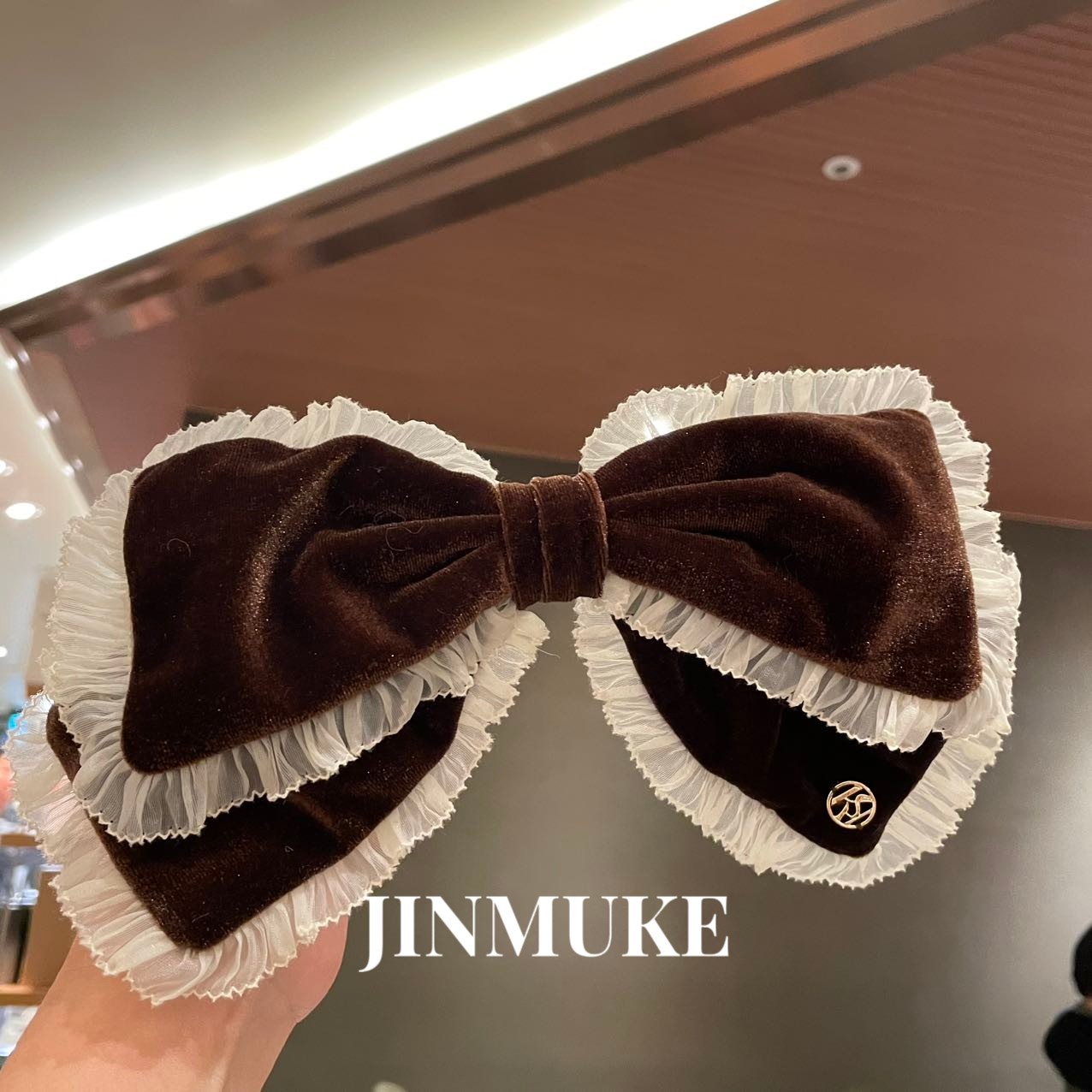 JINMUKE韩国进口发饰品新款气质花边丝绒蝴蝶结发夹头饰,饰品/流行首饰/时尚饰品新,发饰,淘宝优惠券,粉丝福利购,淘宝优惠卷