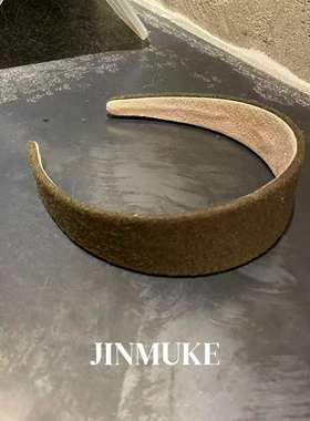 JINMUKE韩国进口发饰气质简约复古秋冬绿色系宽边发箍头箍发卡新