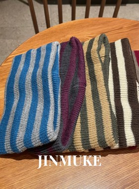 JINMUKE韩国进口发饰头饰条纹针织宽发带束发带
