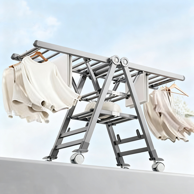 永焱折叠晾衣架落地家用阳台凉晒挂衣架室内婴儿凉衣杆户外晒被子