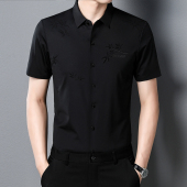 上衣 成人国标交谊舞练功服弹力跳舞演出短袖 男士 拉丁摩登舞蹈衬衫