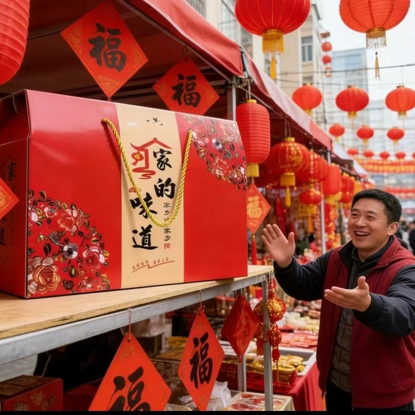 2026年货礼盒新年伴手礼盒熟食礼品盒香肠腊肉包装盒高档坚果盒子