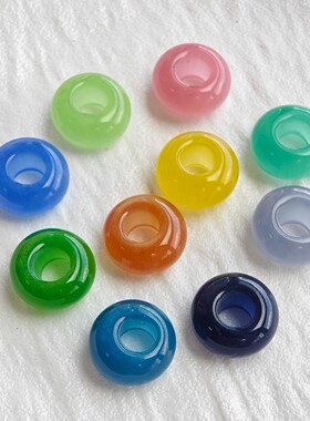 彩色猫眼琉璃大孔径算盘珠