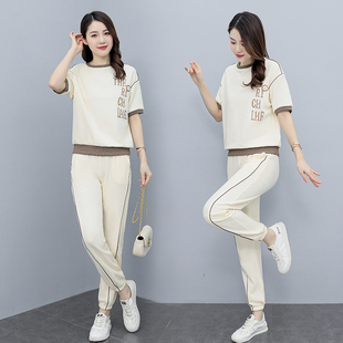 休闲运动服套装女2025夏装新款韩版宽松显瘦时尚卫衣卫裤两件套潮