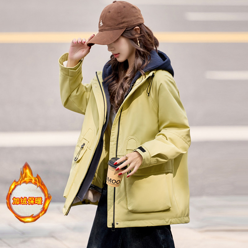 派克服女冬季加厚加绒新款2025韩版时尚连帽撞色爆款保暖宽松外套,女装/女士精品,派克服,淘宝优惠券,粉丝福利购,淘宝优惠卷