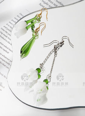 PLL琉璃纯手工耳饰古风可爱国风复古长耳坠心脏项链汉服高级感闺
