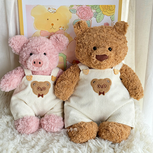 原创手作巴塞罗熊背带裤 可爱小熊搭配打底T恤 莉娜熊灯芯绒连体裤