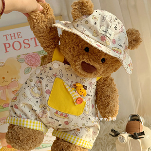 巴塞罗熊原创手作三丽鸥布丁狗帕恰狗可爱背带裤 出游 渔夫帽套装