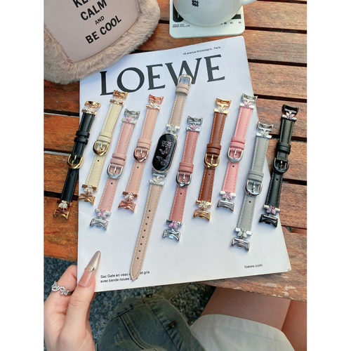 适用iwatch10手表带s9/8蝴蝶真皮