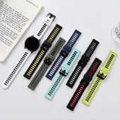 适用三星watch76543代6classic双色硅胶手表带Active2腕带20 22mm