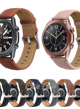 20/22mm快拆表带适用三星Galaxy watch34567代仿官方真皮Active2