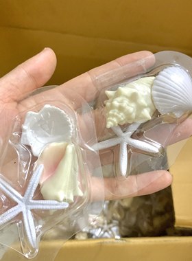 仿真软胶可捏动贝壳海星海螺DIY玩具 装饰手机壳场景桌面海滩玩具