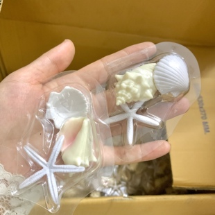 仿真软胶可捏动贝壳海星海螺DIY玩具 装饰手机壳场景桌面海滩玩具