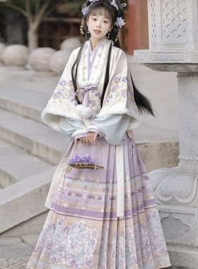 子南记【紫暖暖】原创明制汉服女合领披袄拜年服马面裙日常款秋冬