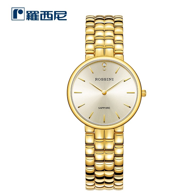 ROSSINI罗西尼手表5814G06C简约超薄镀金女表原厂正品全国联保