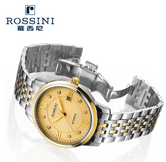 原厂直接发货rossini罗西尼5529t06b间18k金自动机械男表全国联保