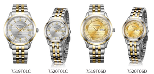 罗西尼表7519 7520T间18K金手表双日历自动机械情侣表全国联保