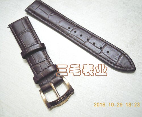 原装正品天王表GS5918/5844/3818P/D棕色真皮20mm宽男表带