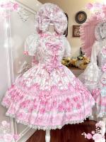 【 Summer 2026 】 Original old-fashioned flower wall lolita, lo halter dress, jsk dress thumbnail 3