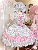 【 Summer 2026 】 Original old-fashioned flower wall lolita, lo halter dress, jsk dress thumbnail 4