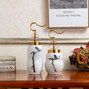工艺品摆件新中式 北欧风创意客厅花瓶三件套花瓶 陶瓷家居饰品软装