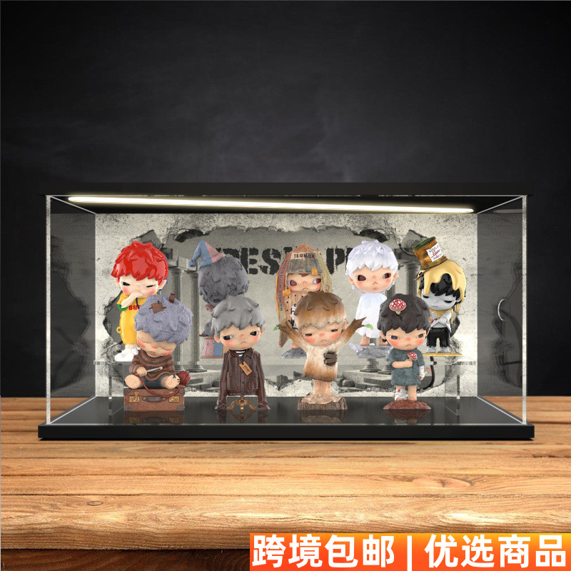 灯光亚克力展示盒适用POPMART泡泡玛特HIRONO重塑系列手办盲盒