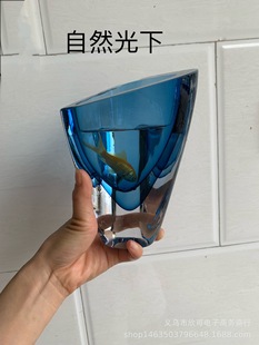 现代家居摆设玻璃花瓶轻奢摆件样板间餐桌花瓶饰品客厅插花花器